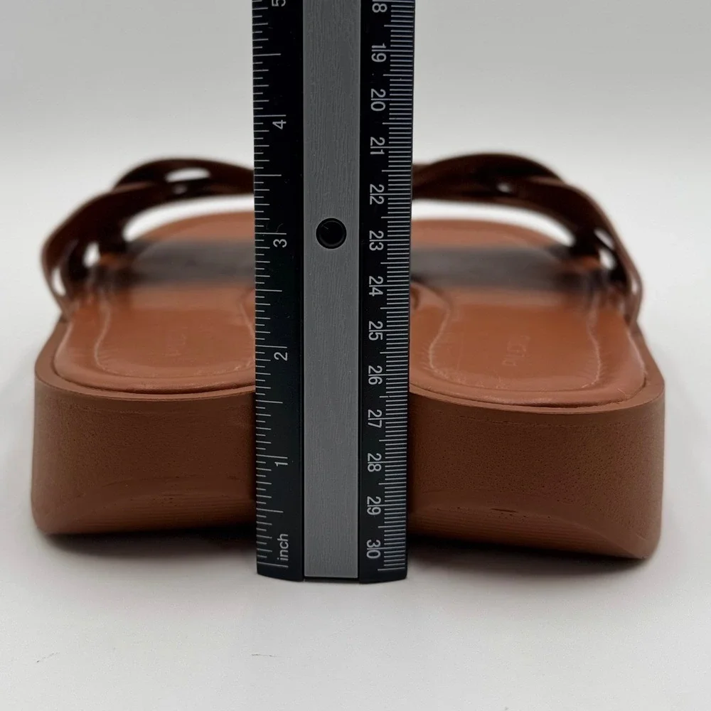 Pilcro Anthropologie Woven Slide Sandals Platform Women 40 EU 9 US Brown Chic